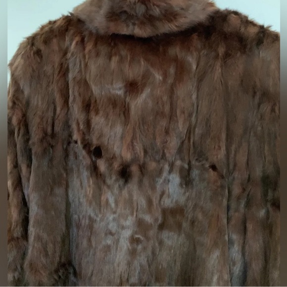 Brown mink long real fur coat - Picture 4 of 10
